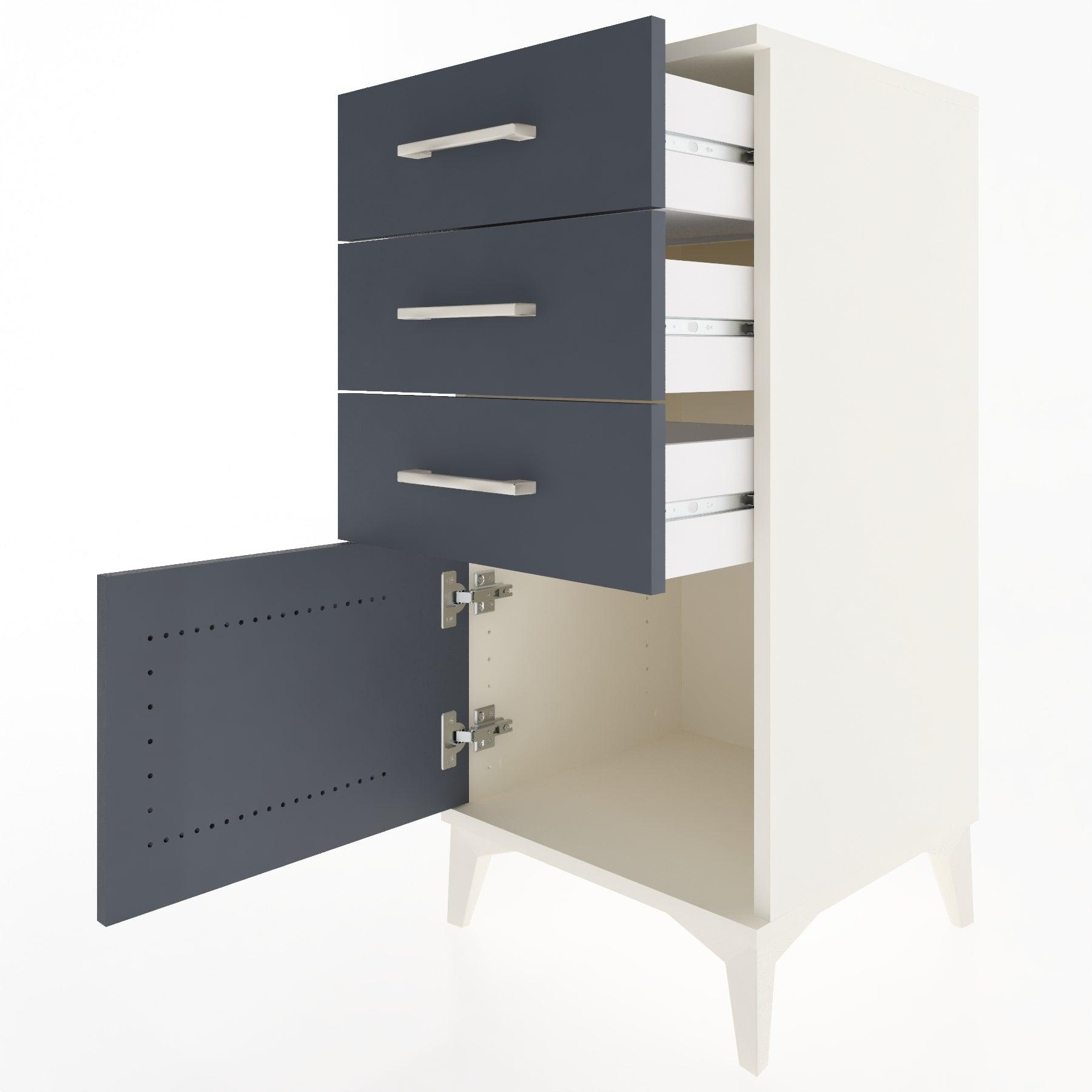 Woodntry Modular Nightstand Moonstone 44x44x84 cm with Cover and Drawer KC39-1