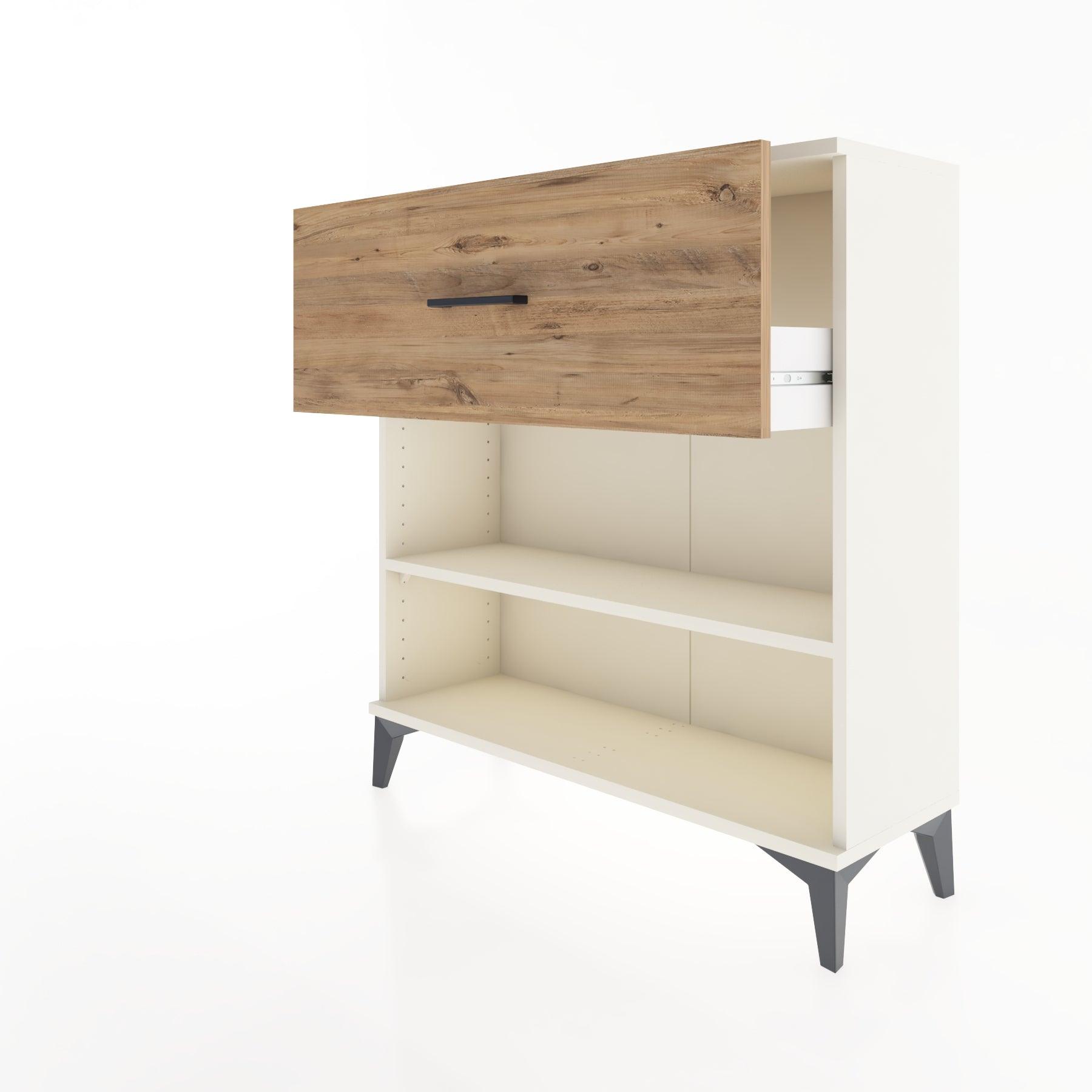 Woodntry Modular Dresser Moonstone 88x30x84 cm with Drawers and Shelves CR17-1