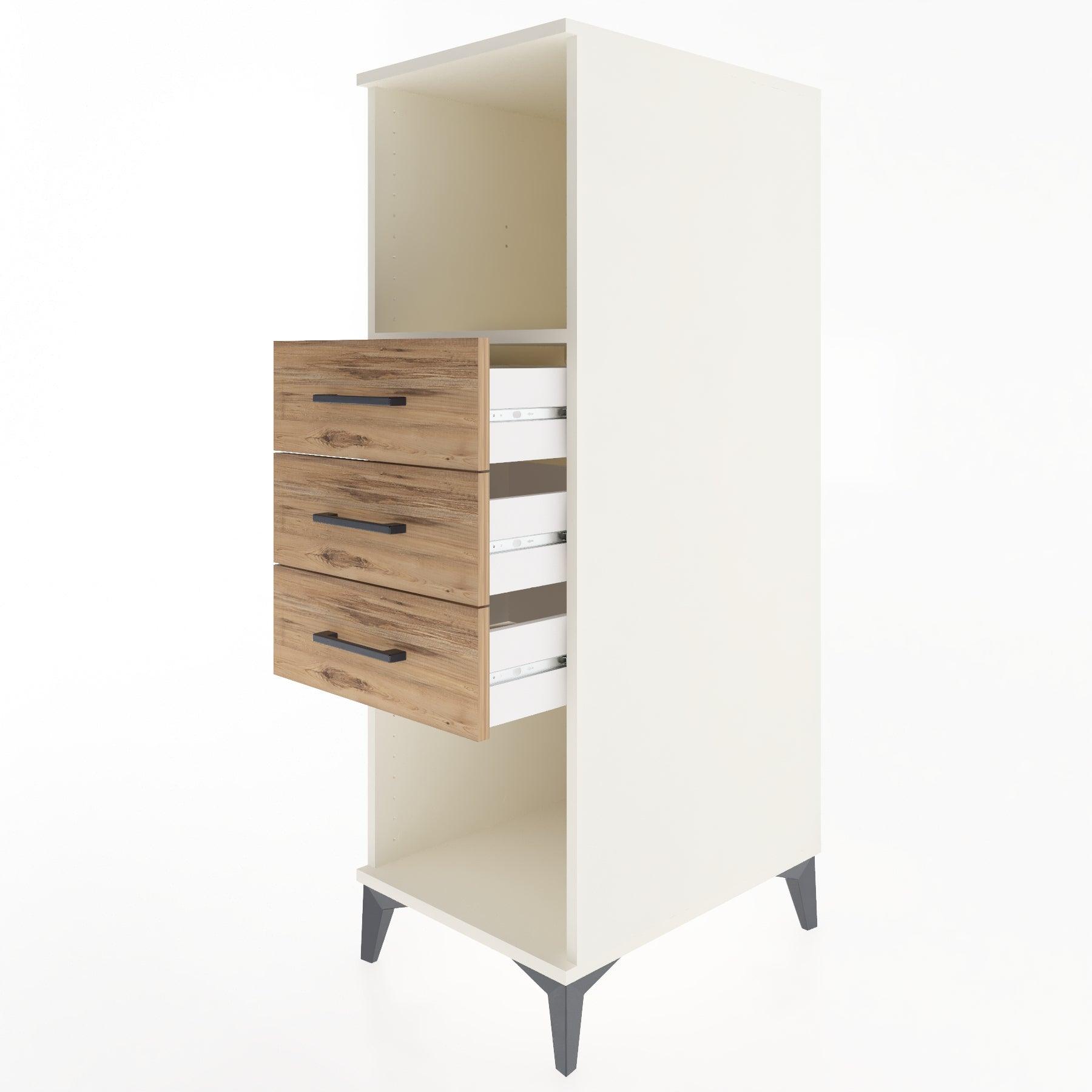 Woodntry Modular Cabinet Moonstone 44x59x122 cm with Drawers and Shelves CR117-1
