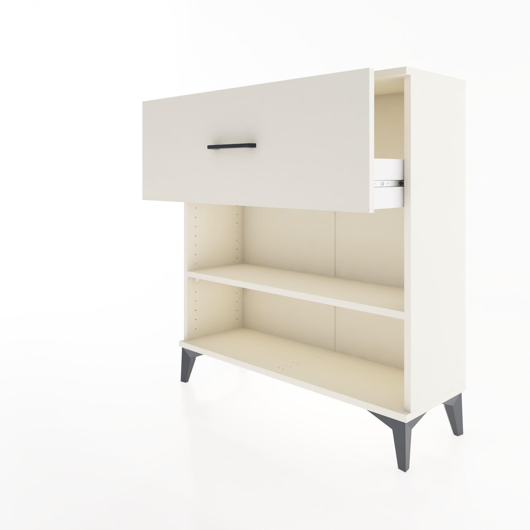 Woodntry Modular Dresser Moonstone 88x30x84 cm with Drawers and Shelves CR17-1