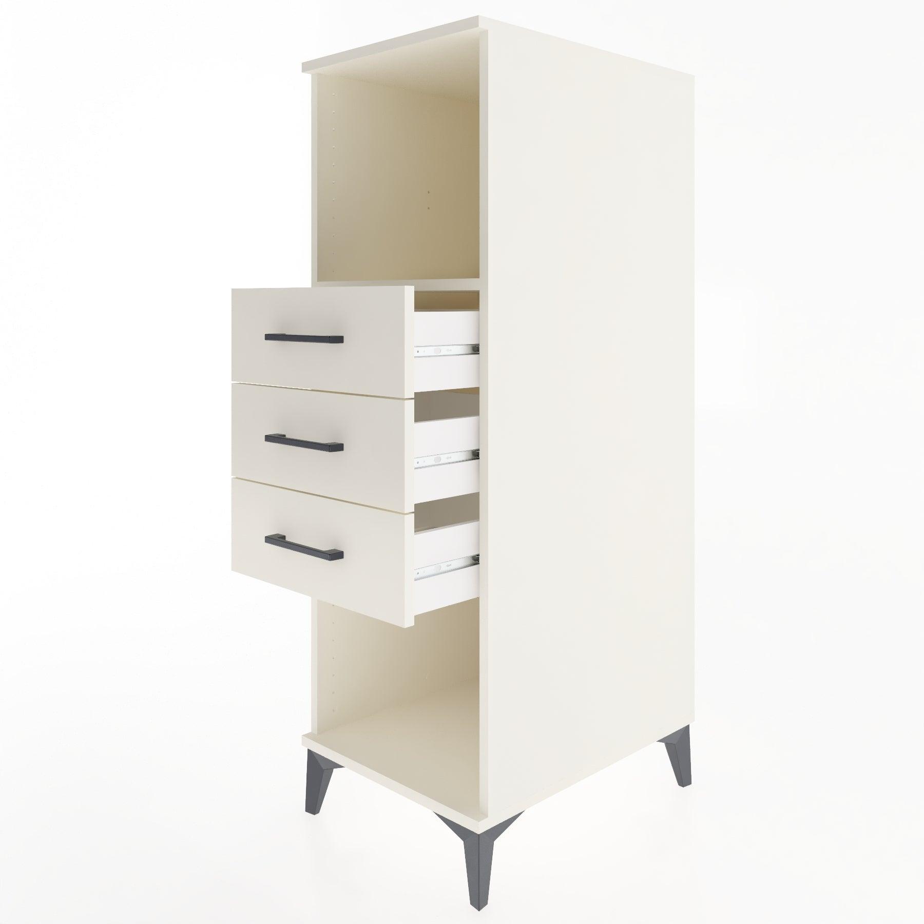 Woodntry Modular Cabinet Moonstone 44x59x122 cm with Drawers and Shelves CR117-1