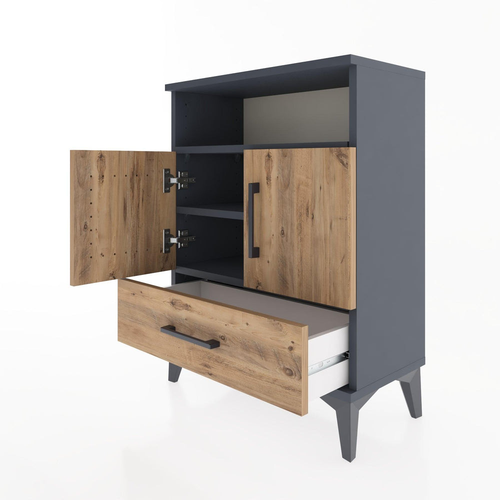 Woodntry Modular Nightstand Anthracite 60x30x68 cm Functional F17-2