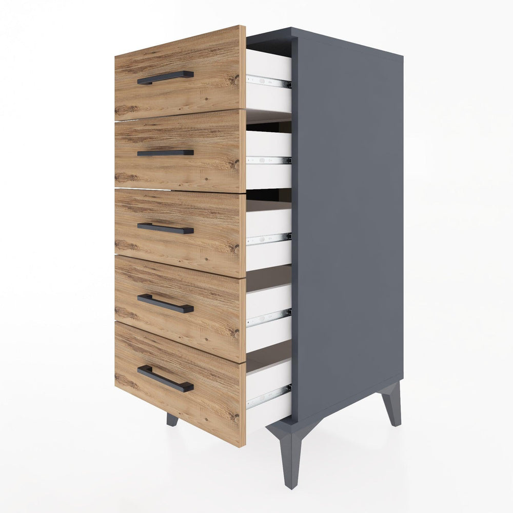 Woodntry Modular Nightstand Anthracite 44x44x84 cm Drawer C17-2