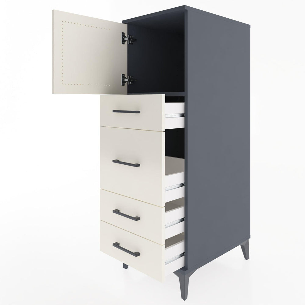 Woodntry Modular Cabinet Anthracite 44x59x122 cm with Doors and Drawers KC17-2