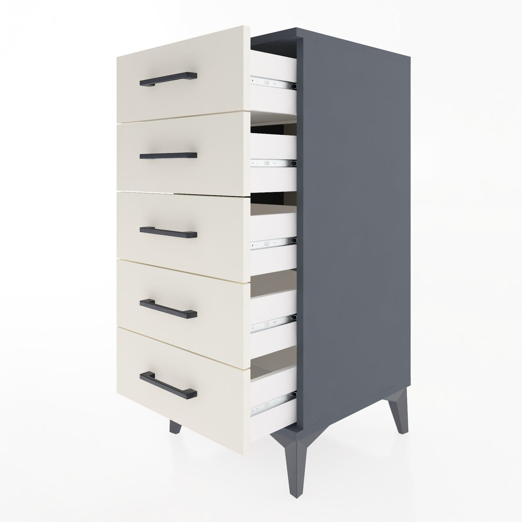 Woodntry Modular Nightstand Anthracite 44x44x84 cm Drawer C17-2
