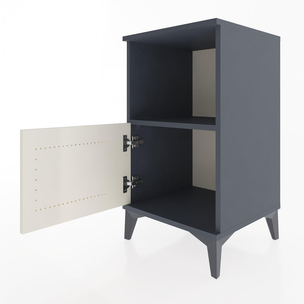 Woodntry Modular Nightstand Anthracite 44x44x68 cm with Cover and Shelf KR17-2