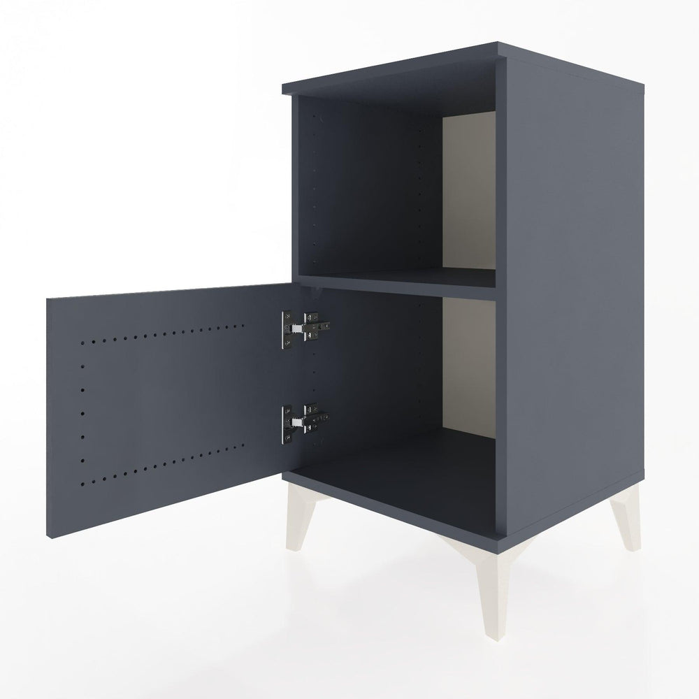 Woodntry Modular Nightstand Anthracite 44x44x68 cm with Cover and Shelf KR17-2