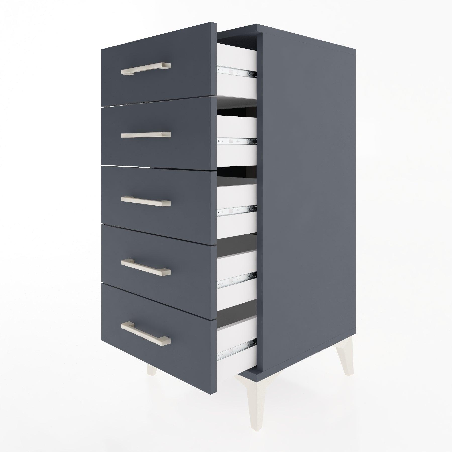 Woodntry Modular Nightstand Anthracite 44x44x84 cm Drawer C17-2