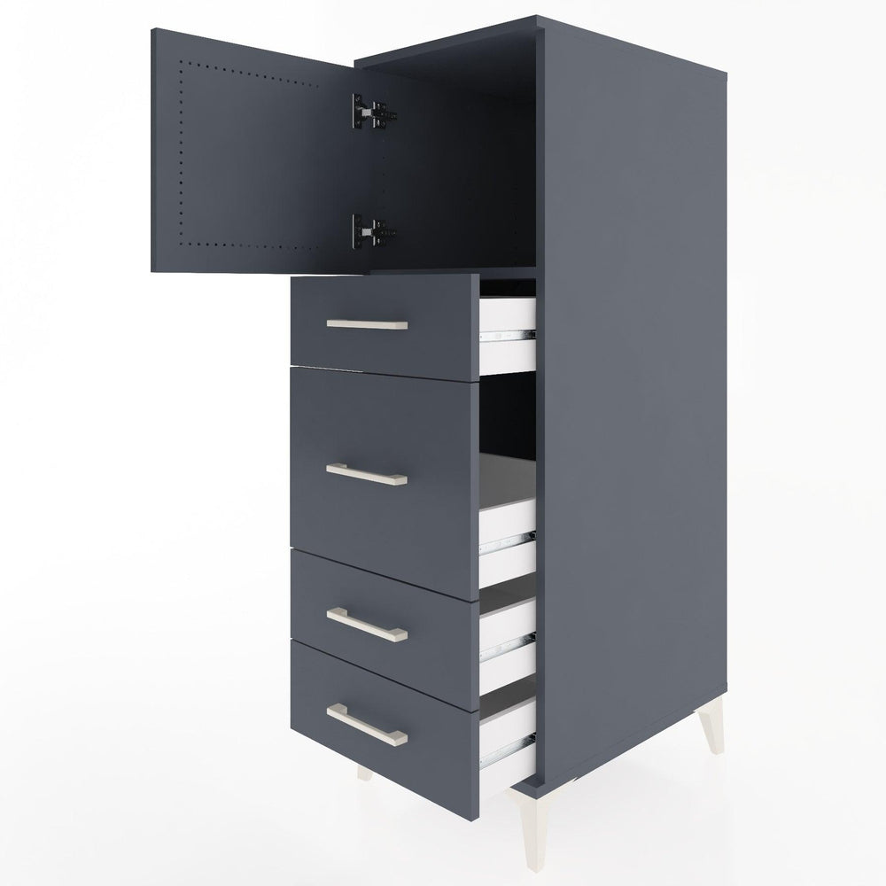 Woodntry Modular Cabinet Anthracite 44x59x122 cm with Doors and Drawers KC17-2