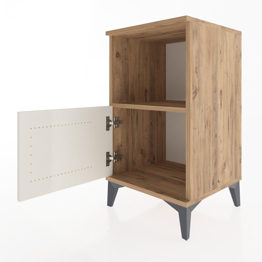 Woodntry Modular Nightstand Pine 44x44x68 cm with Cover and Shelf KR17-3