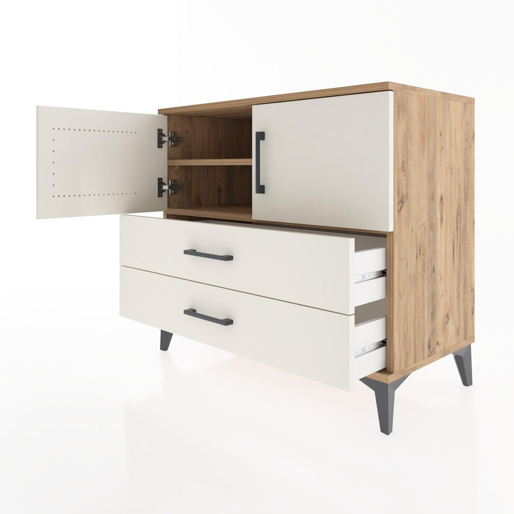 Woodntry Modüler Şifonyer Çam 88x44x68 cm Kapaklı ve Çekmeceli KC17-3