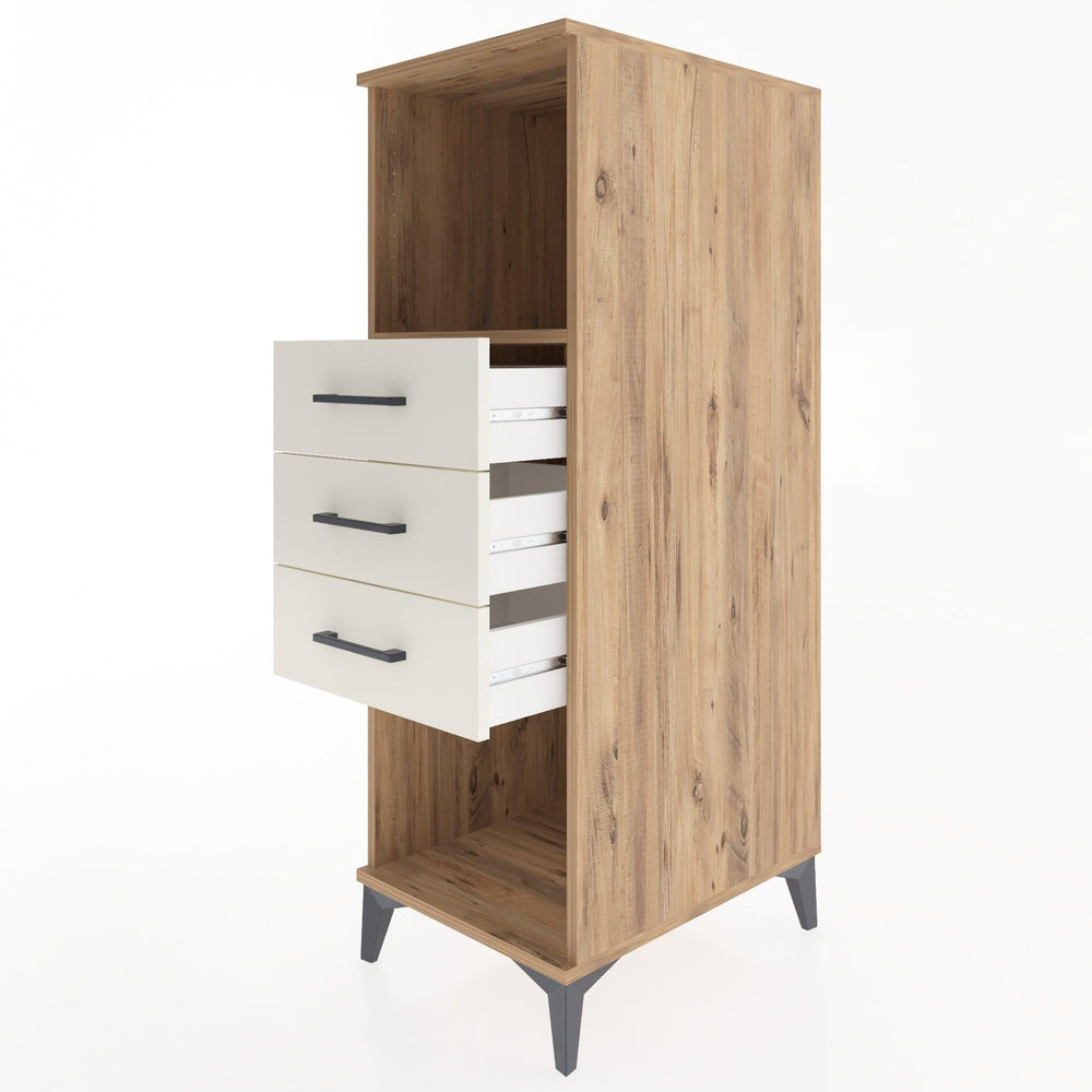 Woodntry Modüler Dolap Çam 44x59x122 cm Çekmeceli ve Raflı CR117-3