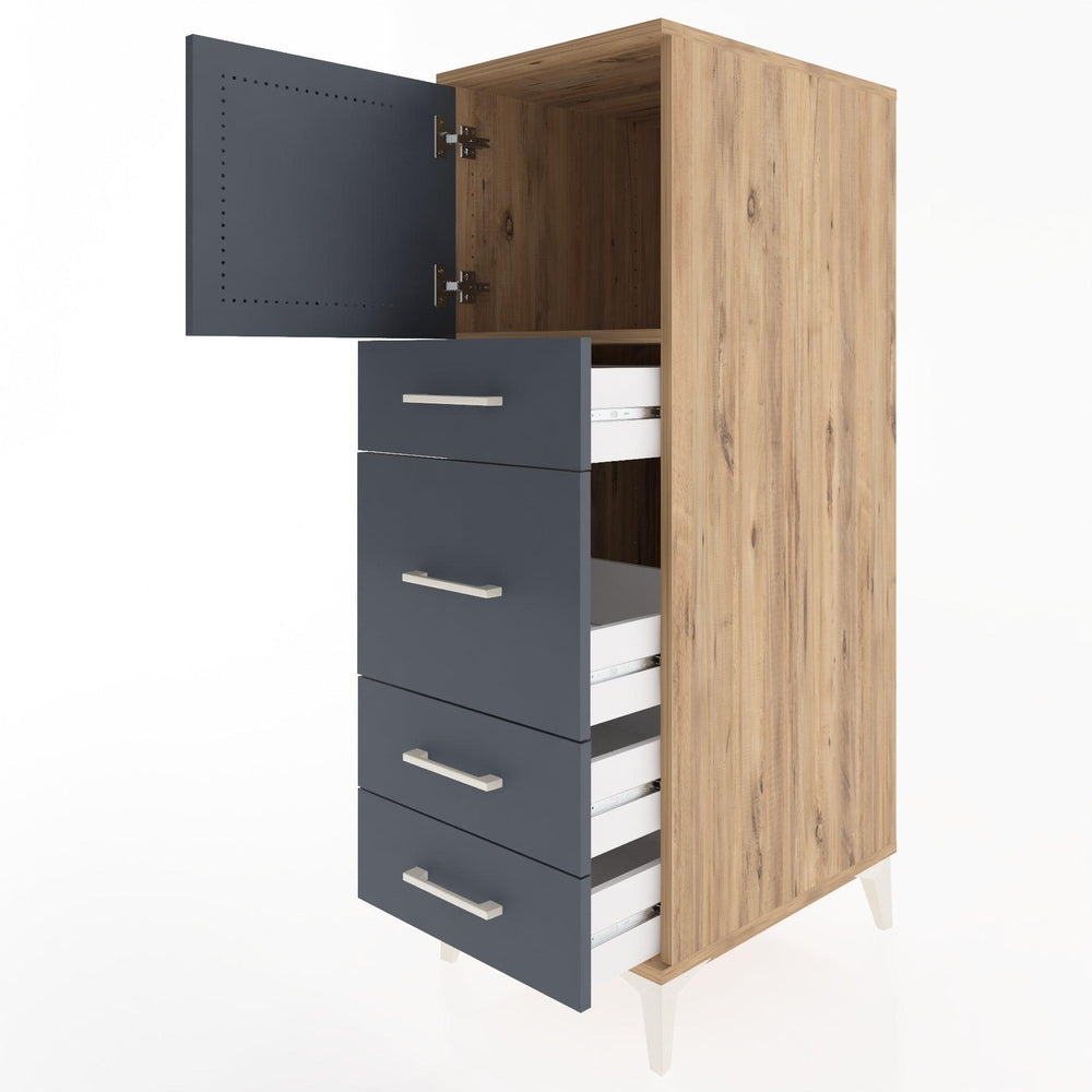 Woodntry Modular Cabinet Pine 44x59x122 cm with Doors and Drawers KC17-3