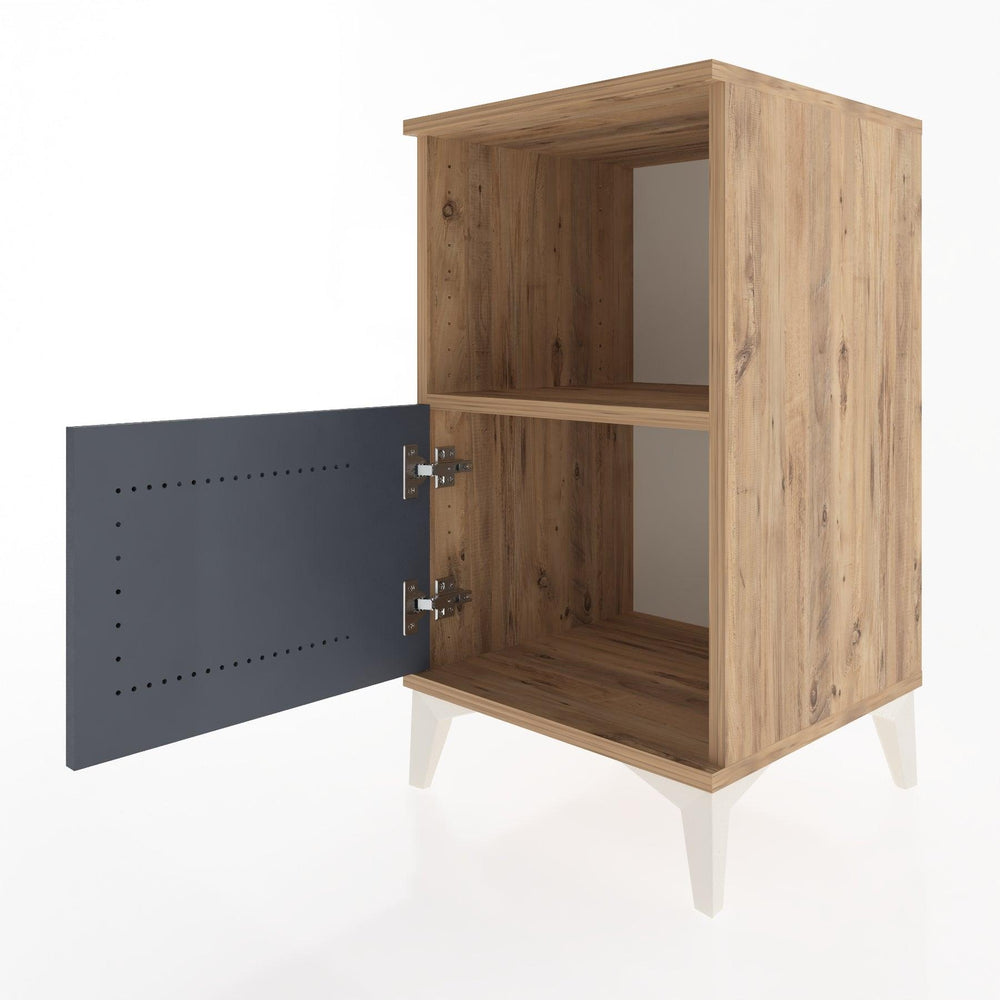 Woodntry Modular Nightstand Pine 44x44x68 cm with Cover and Shelf KR17-3