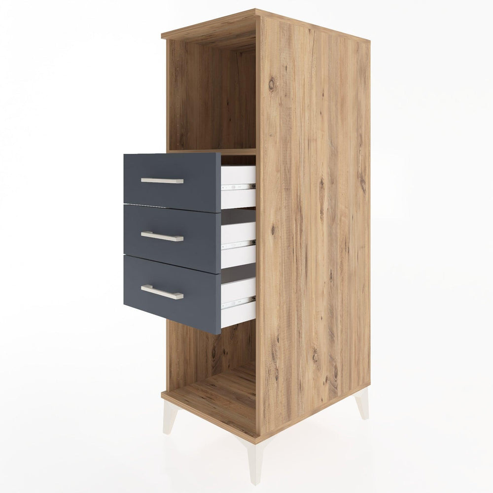 Woodntry Modüler Dolap Çam 44x59x122 cm Çekmeceli ve Raflı CR117-3