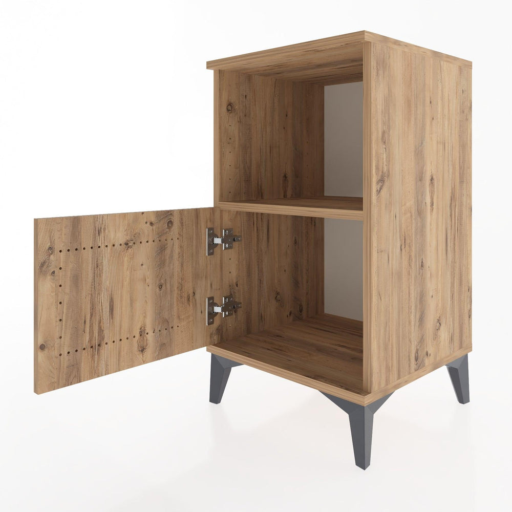 Woodntry Modular Nightstand Pine 44x44x68 cm with Cover and Shelf KR17-3
