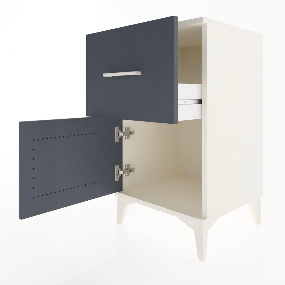 Woodntry Modular Nightstand Moonstone 44x44x68 cm with Cover and Drawer KC18-1