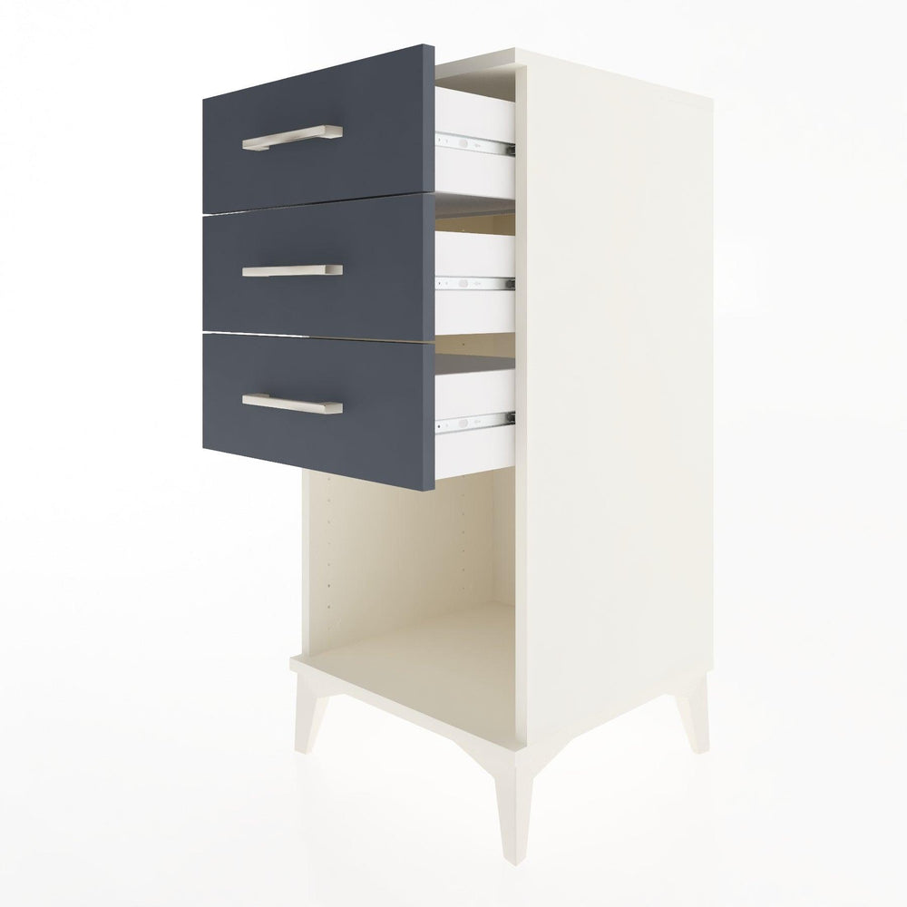 Woodntry Modular Nightstand Moonstone 44x44x84 cm with Drawer and Shelf CR18-1