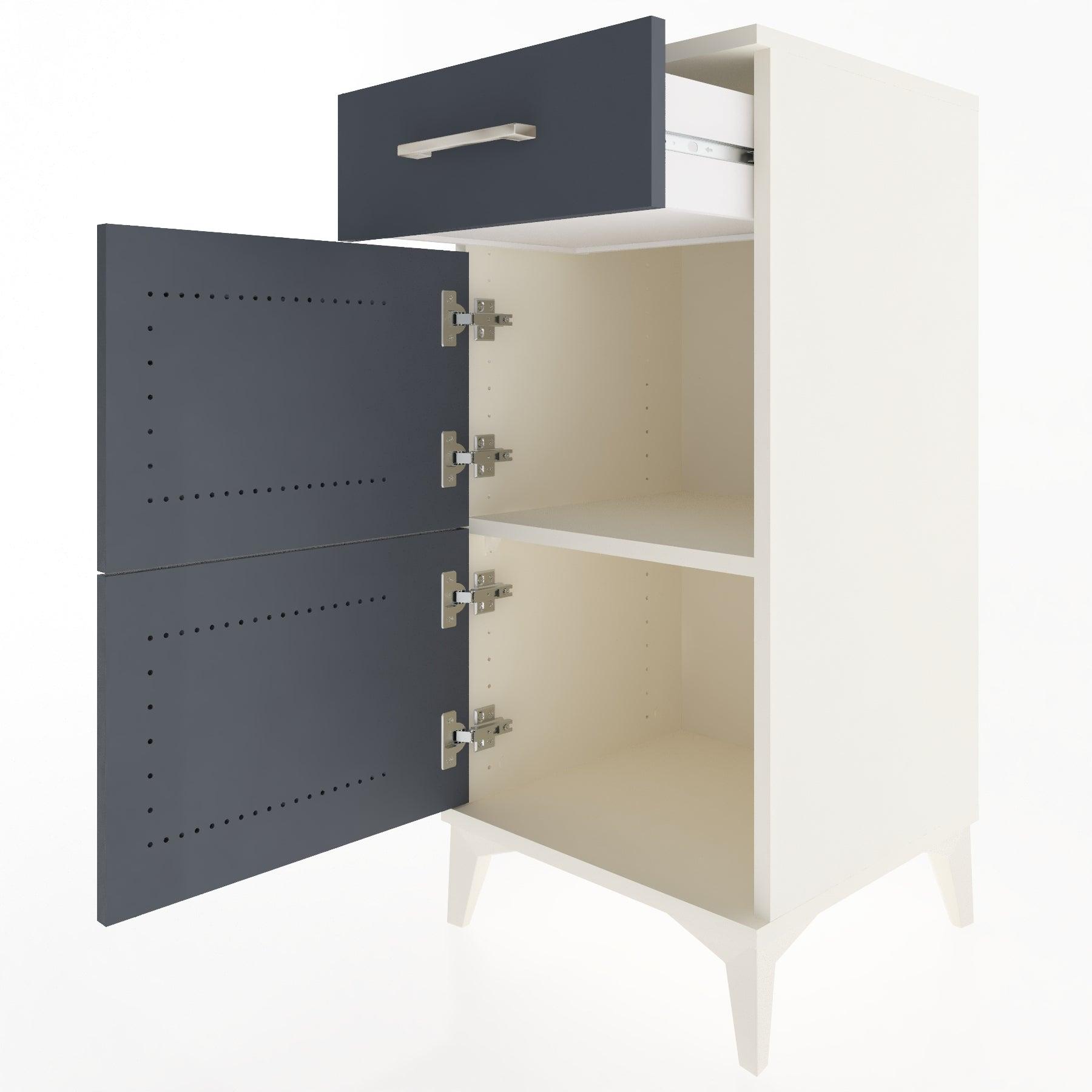 Woodntry Modular Nightstand Moonstone 44x44x84 cm with Cover and Drawer KC40-1