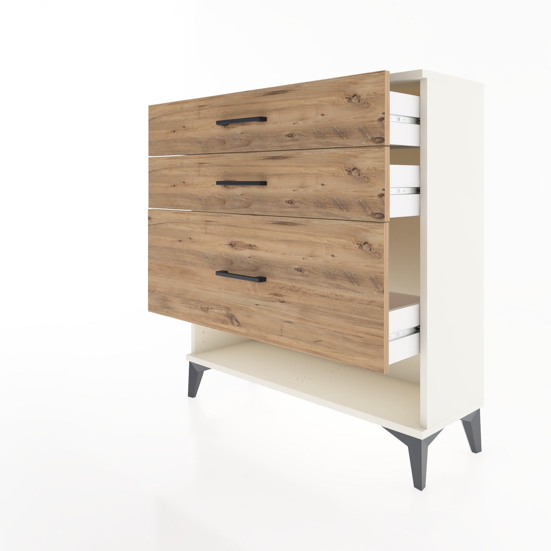 Woodntry Modular Dresser Moonstone 88x30x84 cm with Drawers and Shelves CR18-1