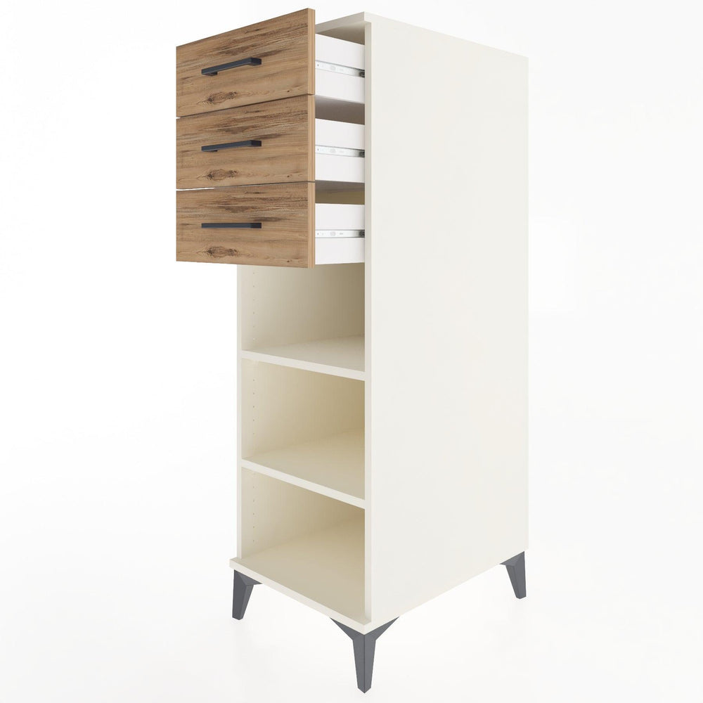 Woodntry Modular Cabinet Moonstone 44x59x122 cm with Drawers and Shelves CR118-1