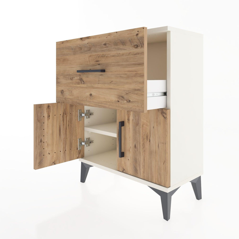 Woodntry Modular Nightstand Moonstone 60x30x68 cm with Cover and Drawer KC18-1