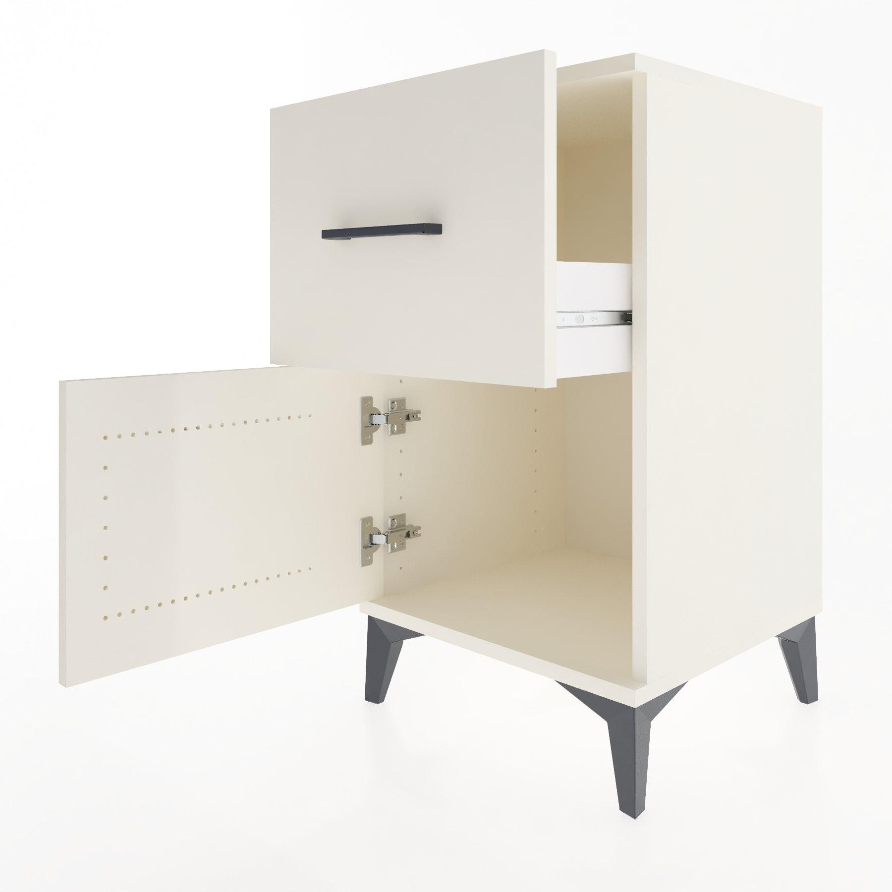 Woodntry Modular Nightstand Moonstone 44x44x68 cm with Cover and Drawer KC18-1