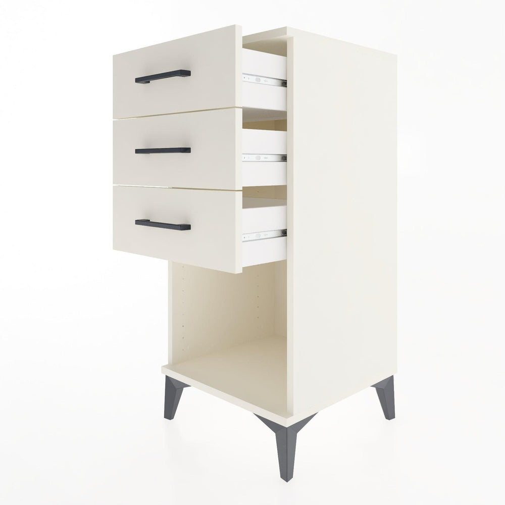 Woodntry Modular Nightstand Moonstone 44x44x84 cm with Drawer and Shelf CR18-1