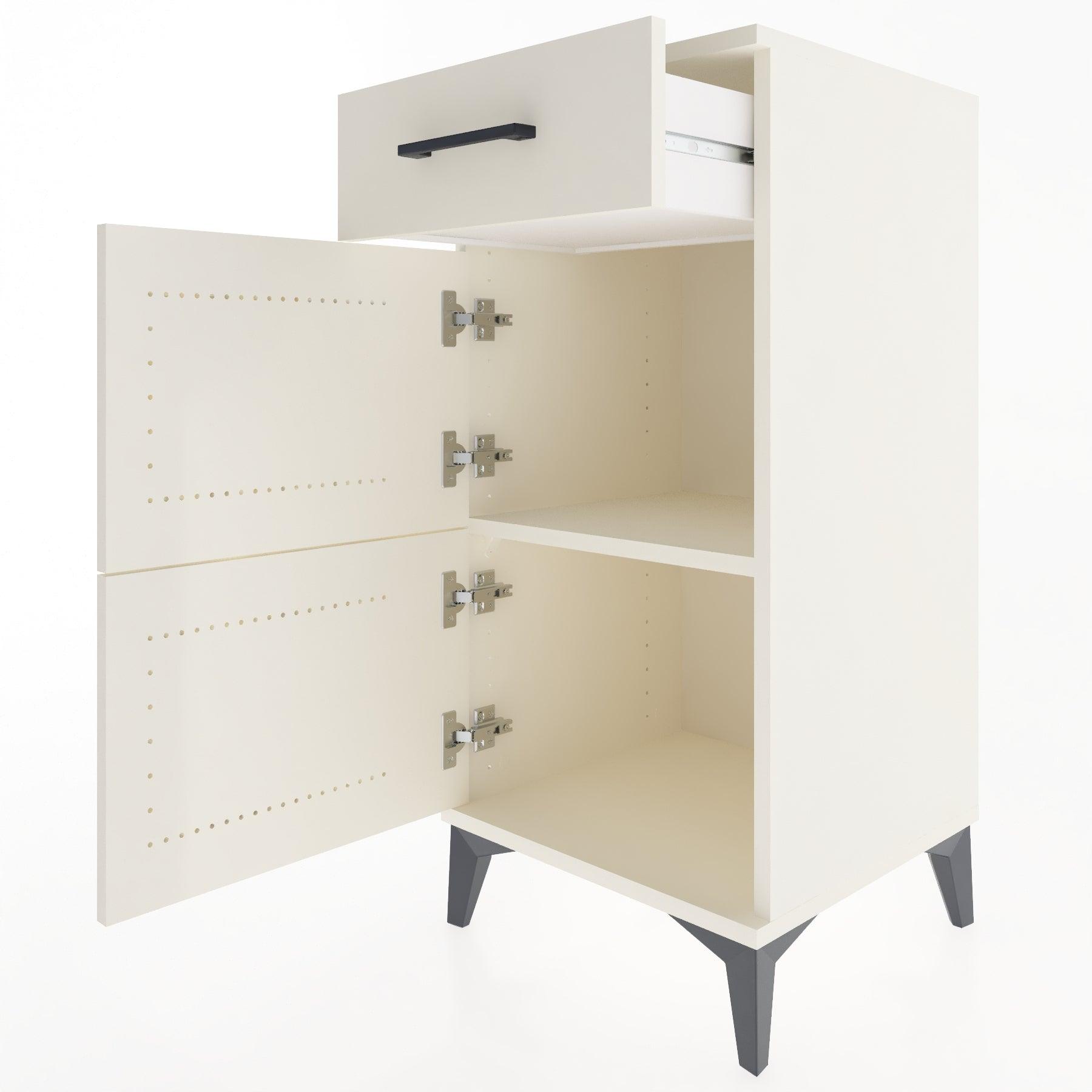 Woodntry Modular Nightstand Moonstone 44x44x84 cm with Cover and Drawer KC40-1