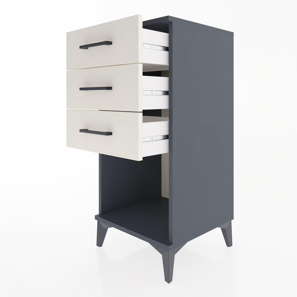Woodntry Modular Nightstand Anthracite 44x44x84 cm with Drawers and Shelves CR18-2