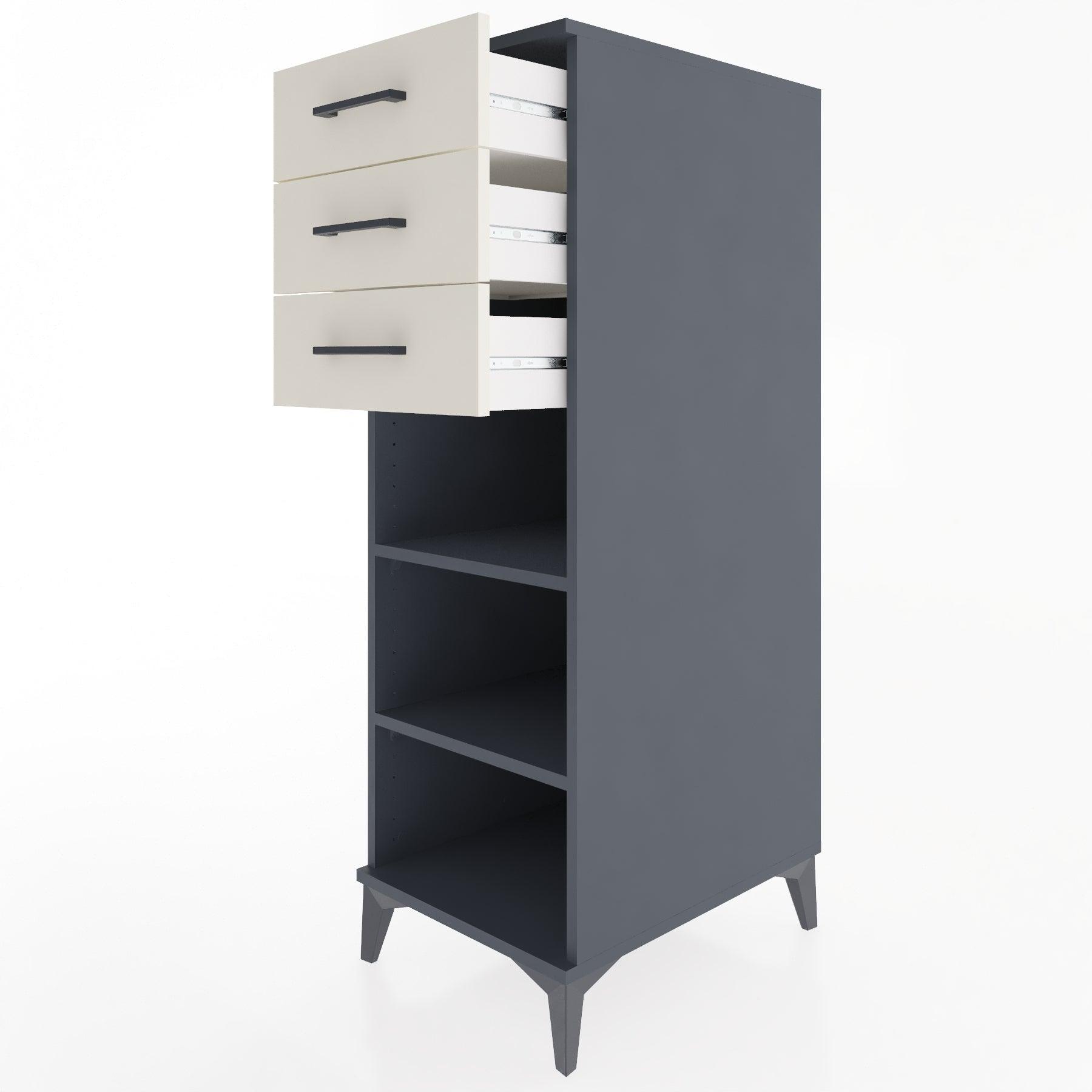 Woodntry Modular Cabinet Anthracite 44x30x122 cm with Drawers and Shelves CR118-2