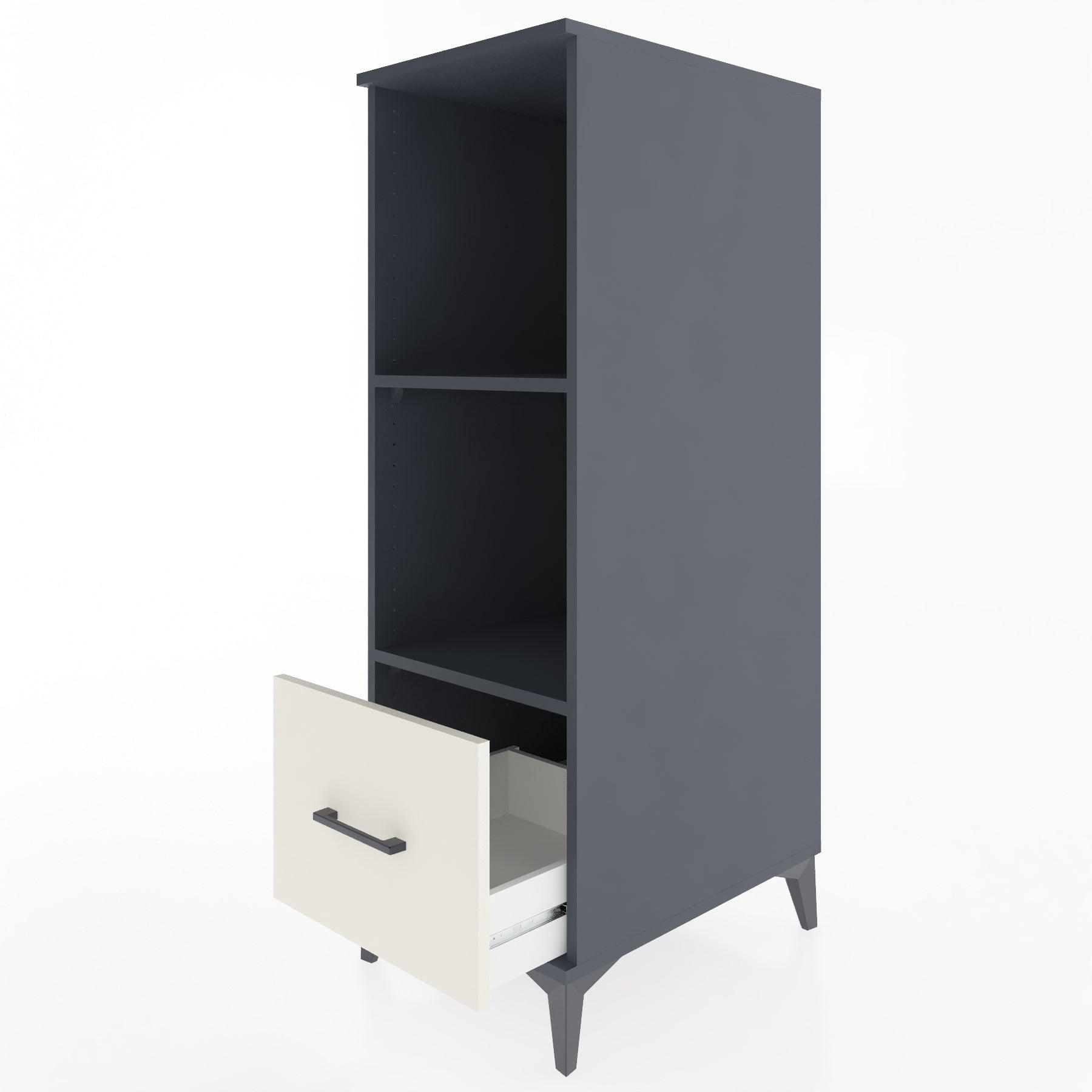 Woodntry Modular Cabinet Anthracite 44x30x122 cm with Drawers and Shelves CR68-2