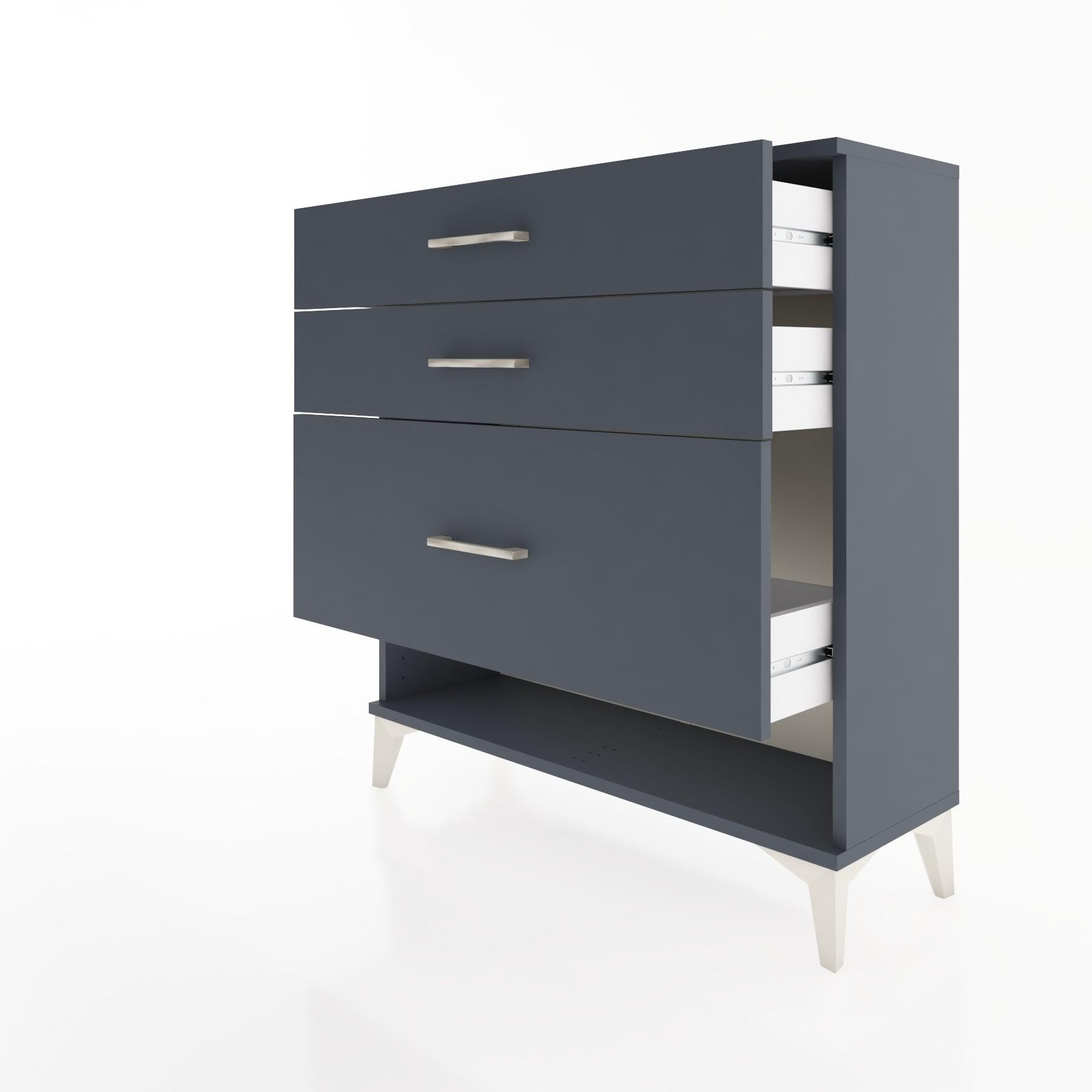 Woodntry Modular Dresser Anthracite 88x30x84 cm with Drawers and Shelves CR18-2