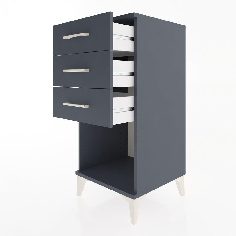 Woodntry Modular Nightstand Anthracite 44x44x84 cm with Drawers and Shelves CR18-2