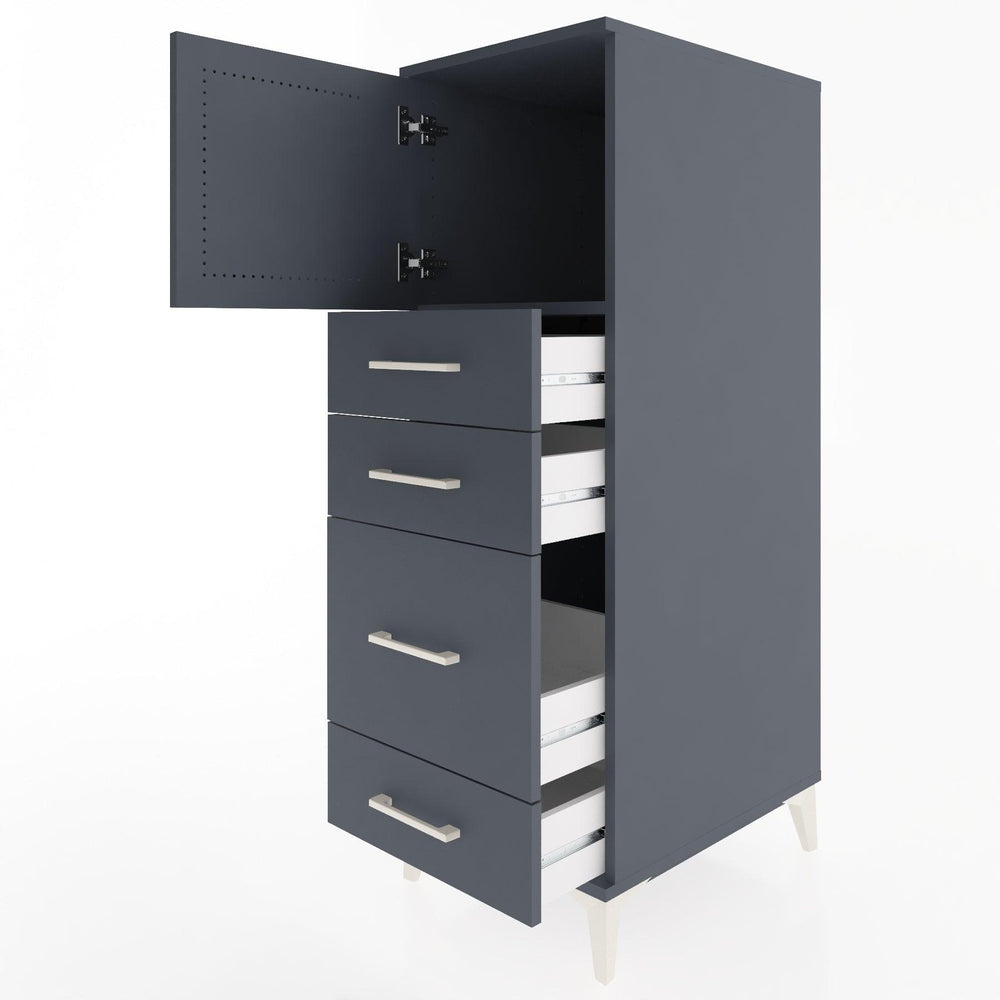 Woodntry Modular Cabinet Anthracite 44x30x122 cm with Doors and Drawers KC18-2