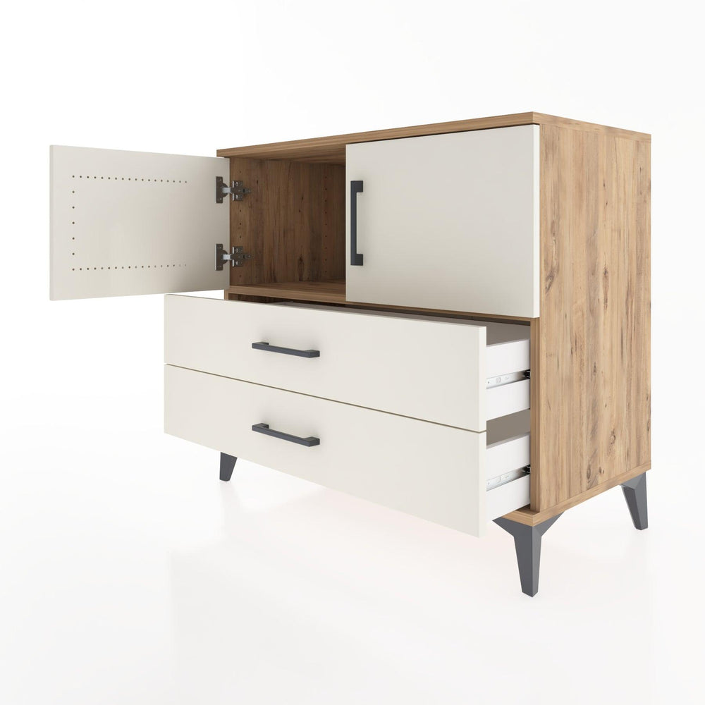 Woodntry Modüler Şifonyer Çam 88x44x68 cm Kapaklı ve Çekmeceli KC18-3