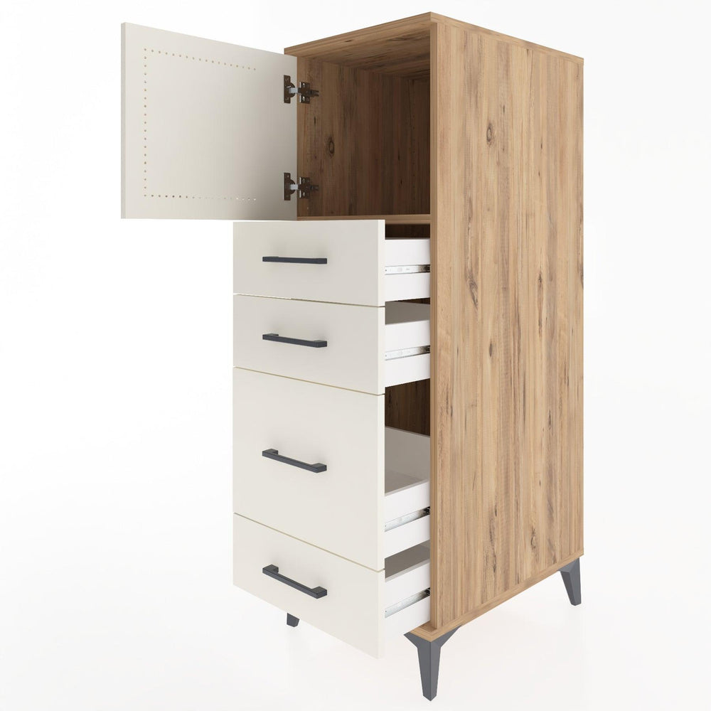 Woodntry Modular Cabinet Pine 44x59x122 cm with Doors and Drawers KC18-3