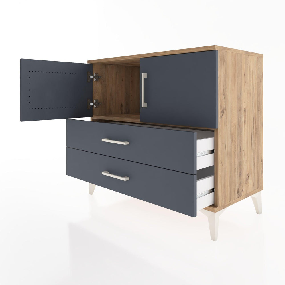 Woodntry Modüler Şifonyer Çam 88x44x68 cm Kapaklı ve Çekmeceli KC18-3