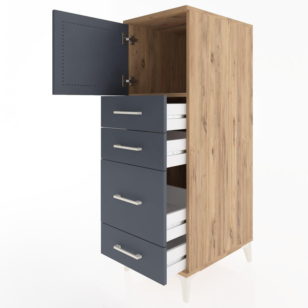 Woodntry Modular Cabinet Pine 44x30x122 cm with Doors and Drawers KC18-3