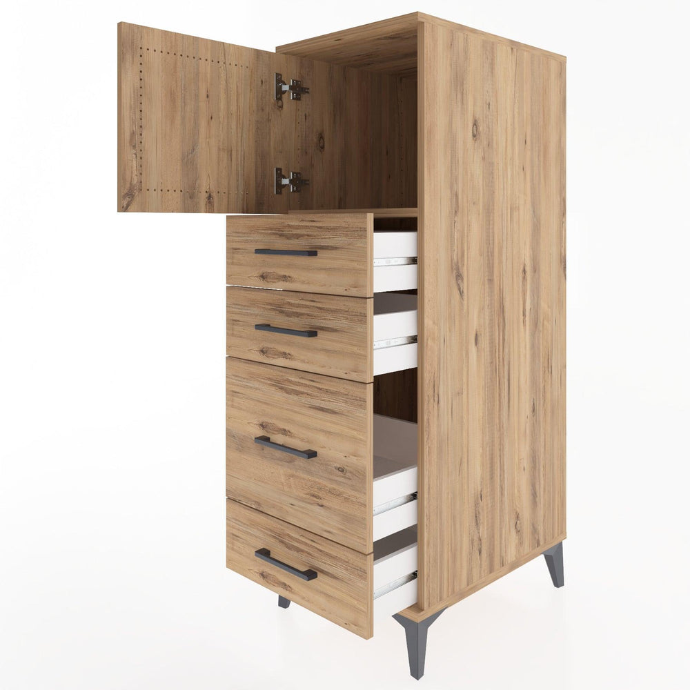 Woodntry Modular Cabinet Pine 44x59x122 cm with Doors and Drawers KC18-3