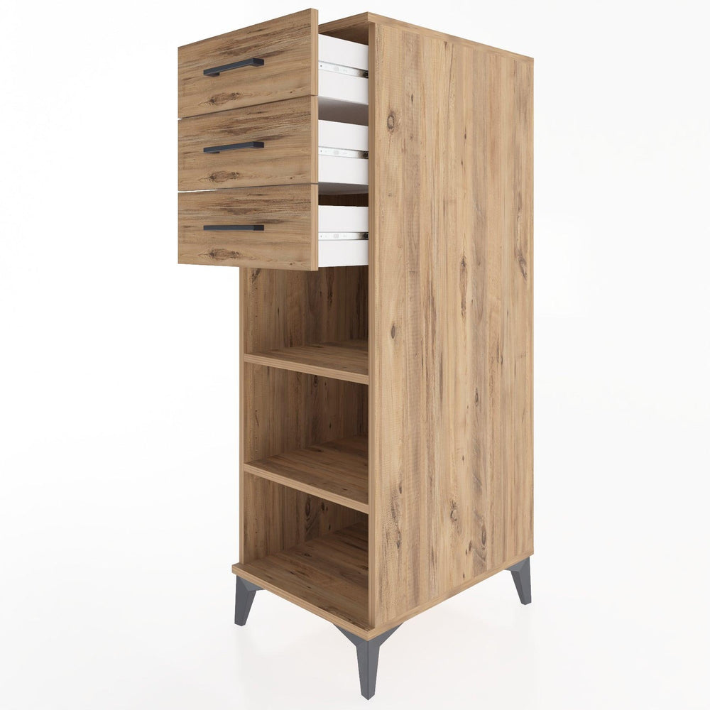 Woodntry Modular Cabinet Pine 44x59x122 cm with Drawers and Shelves CR118-3
