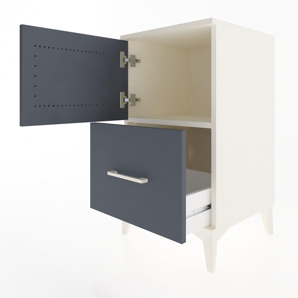 Woodntry Modular Nightstand Moonstone 44x44x68 cm with Cover and Drawer KC19-1