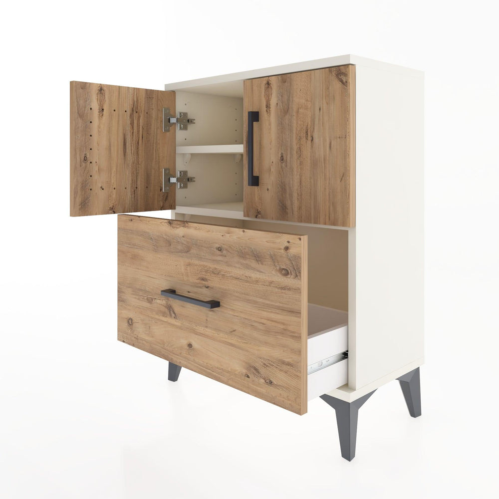 Woodntry Modular Nightstand Moonstone 60x30x68 cm with Cover and Drawer KC19-1