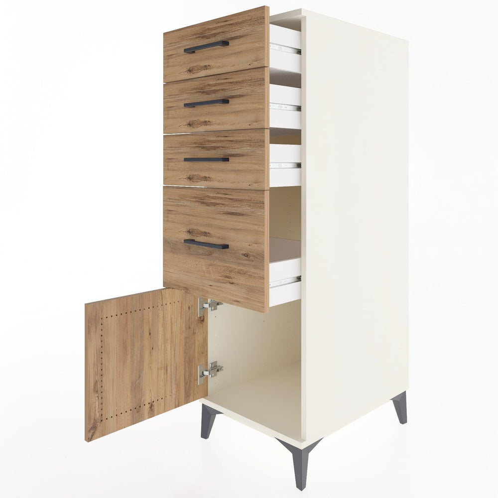Woodntry Modular Cabinet Moonstone 44x30x122 cm with Doors and Drawers KC19-1