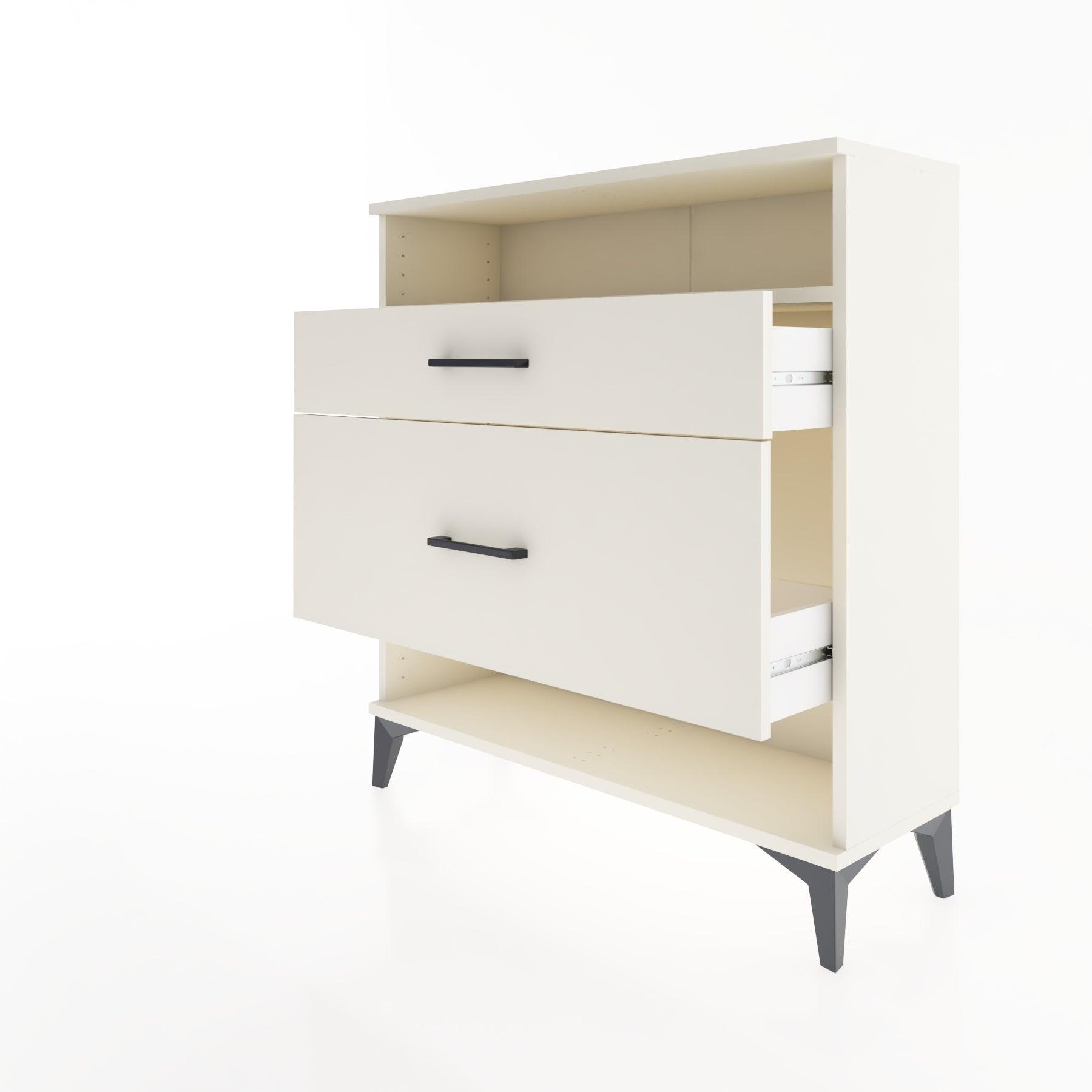 Woodntry Modular Dresser Moonstone 88x30x84 cm with Drawers and Shelves CR19-1
