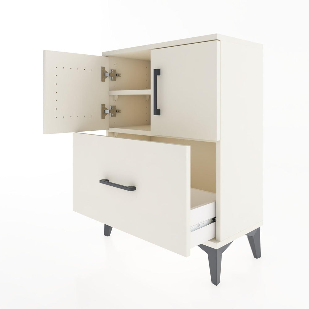 Woodntry Modular Nightstand Moonstone 60x30x68 cm with Cover and Drawer KC19-1