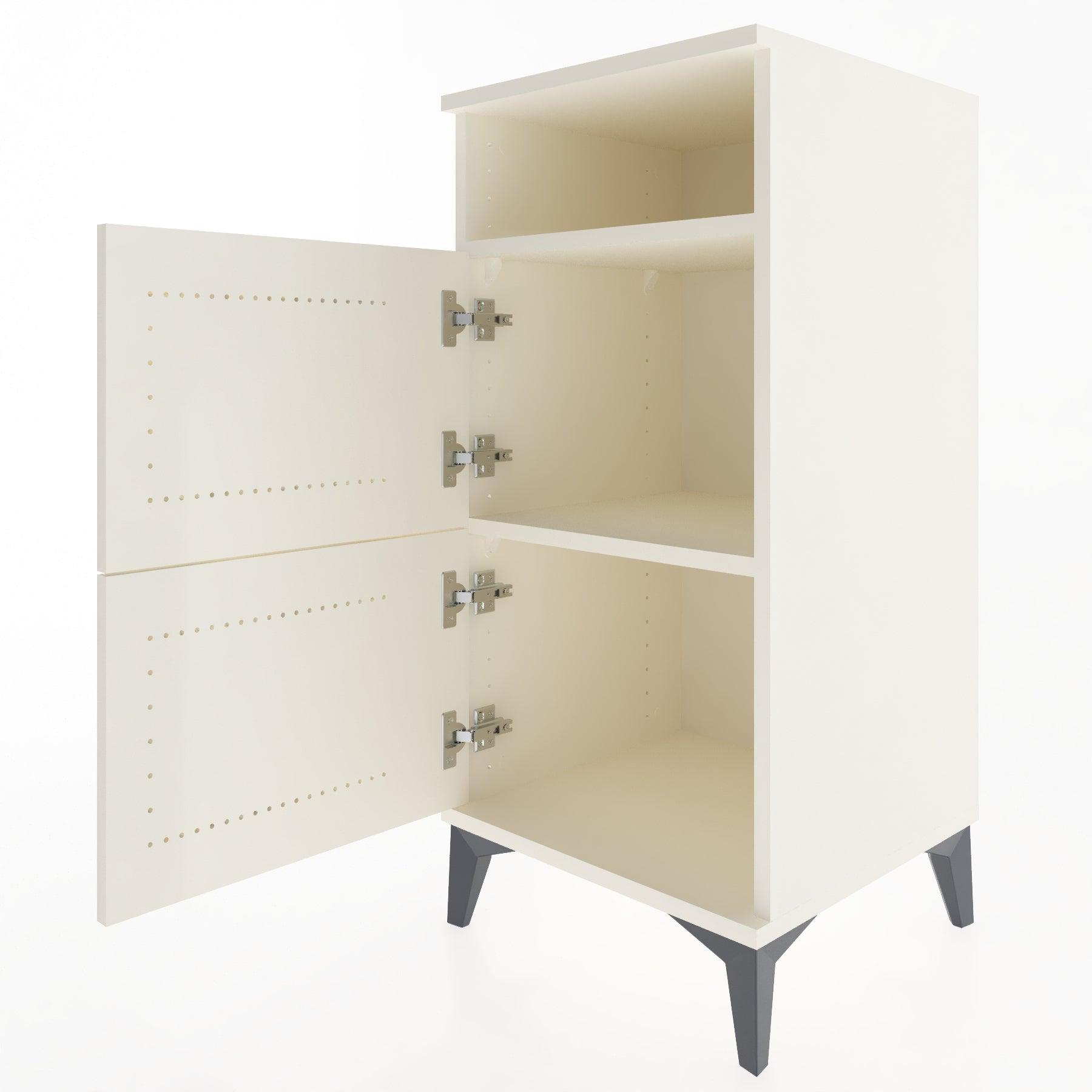 Woodntry Modular Nightstand Moonstone 44x44x84 cm with Cover and Shelf KR41-1