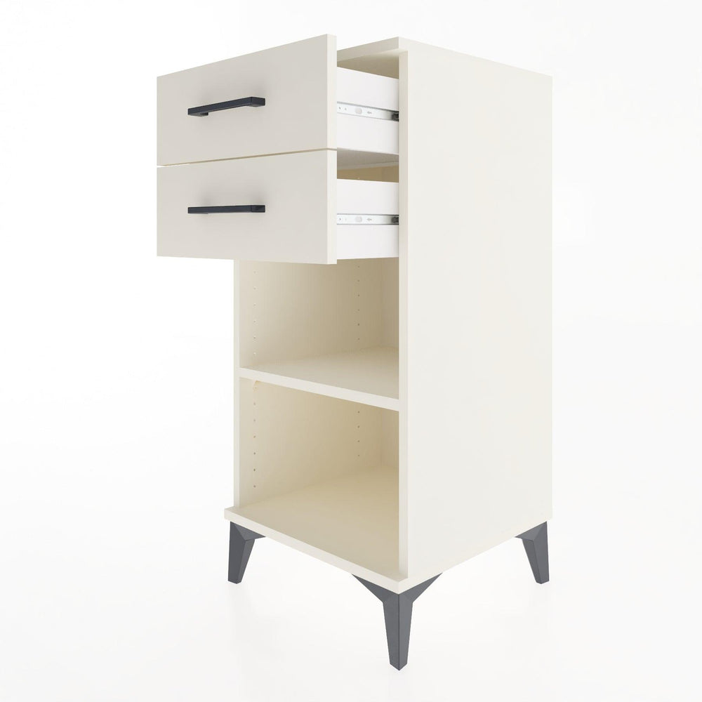 Woodntry Modular Nightstand Moonstone 44x44x84 cm with Drawer and Shelf CR19-1