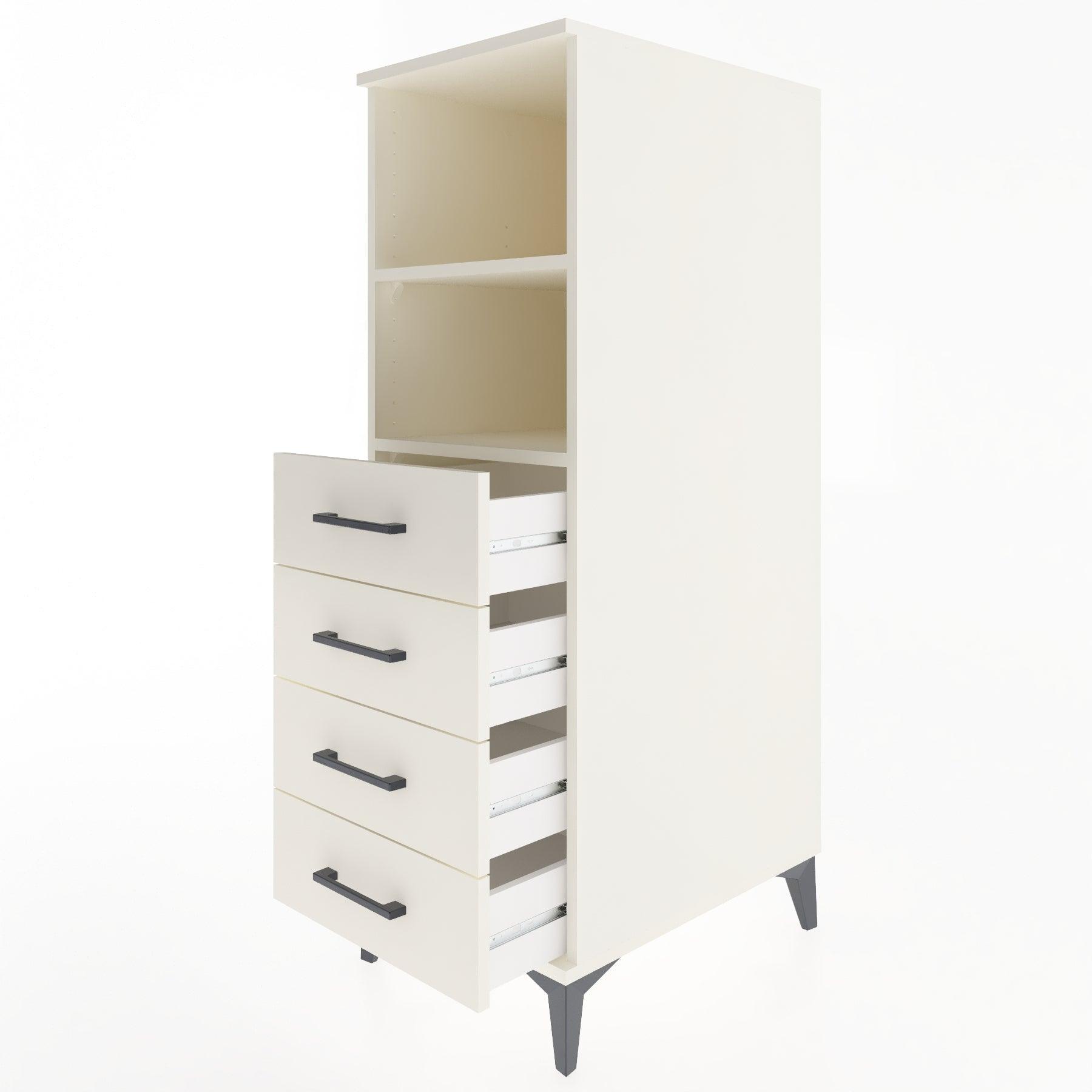 Woodntry Modular Cabinet Moonstone 44x59x122 cm with Drawers and Shelves CR119-1