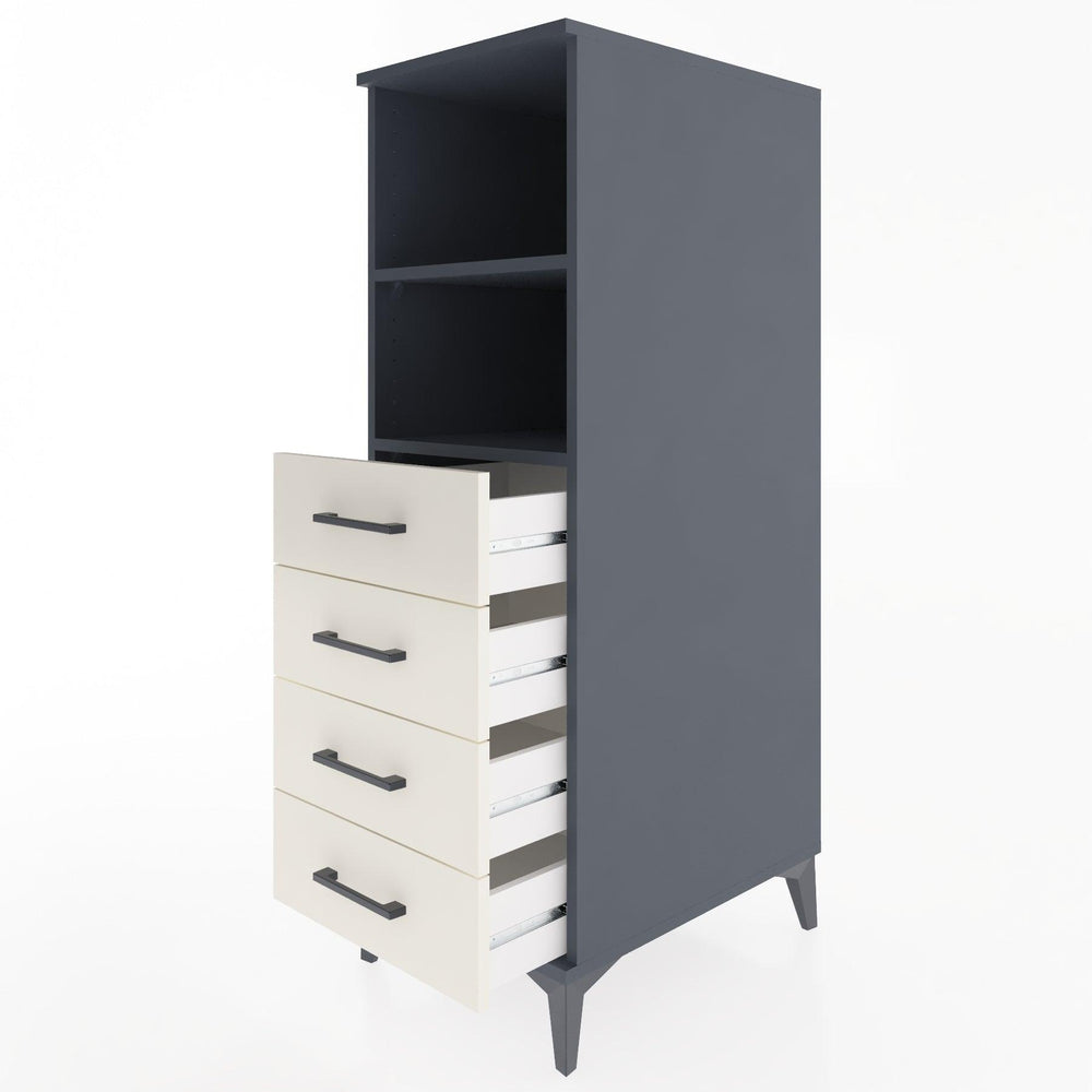 Woodntry Modular Cabinet Anthracite 44x30x122 cm with Drawers and Shelves CR119-2